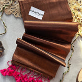 Indupriyaa Copper Handloom Raga Tissue Saree
